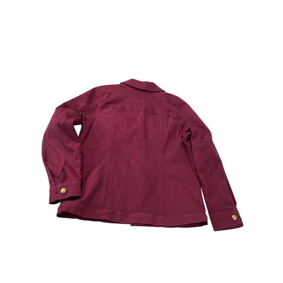 Denim Co. Womens Red Embroidered Gold Buttons Denim Jacket Size S SKU 9458 - Picture 10 of 16